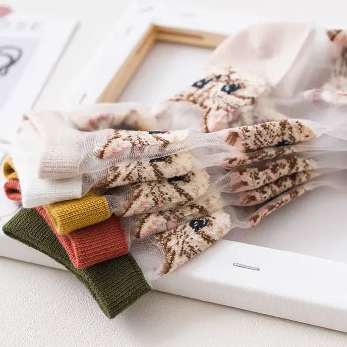 Chaussettes transparentes en fibre de verre pour femmes