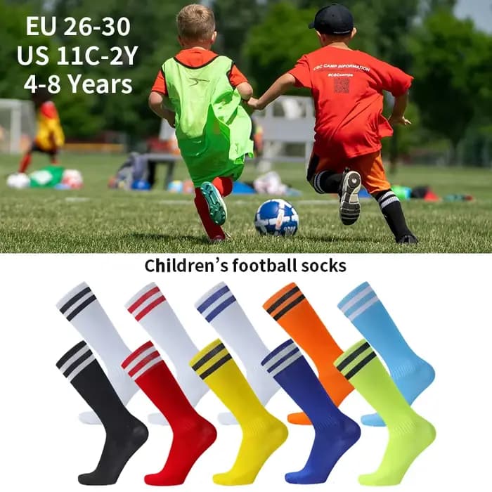 Chaussettes de Football pour enfants, garçons et filles, chaussettes rayées en coton respirant, Baseball, évacuant l'humidité, fines et douces
