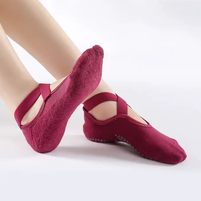 Chaussettes de Pilates coordonnantes en coton respirant pour femmes