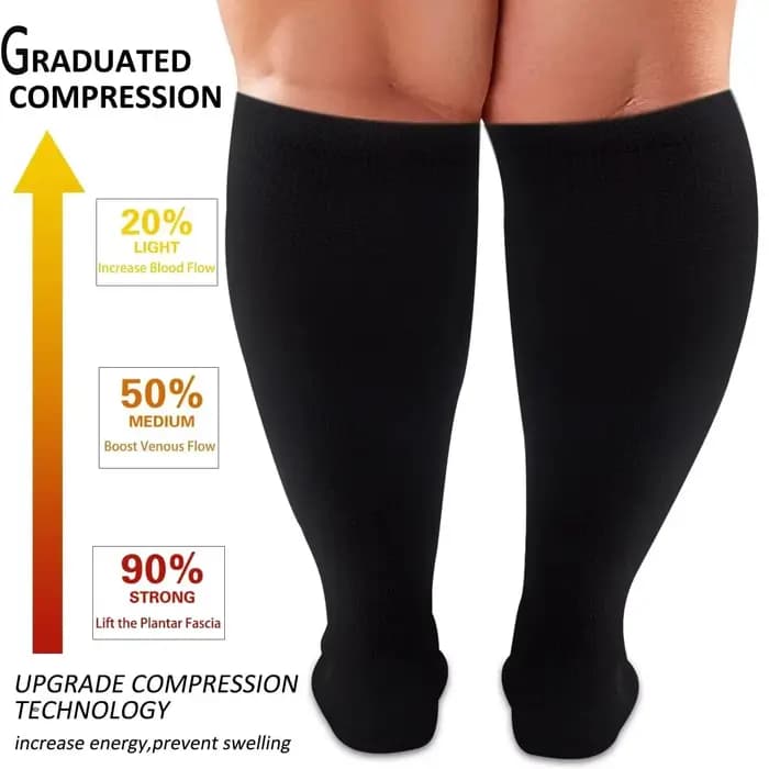 Chaussettes de compression grande taille pour femmes et hommes