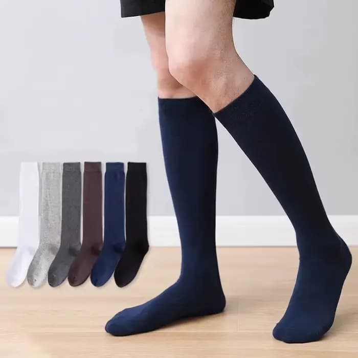 Hommes chaussettes longues bas coton solide affaires doux élastique robe de soirée formel Gentleman chaud thermique