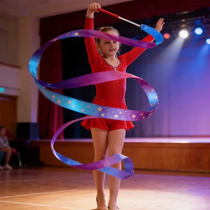 Baguettes de danse à rubans longues et scintillantes à dégradé, accessoires de gymnastique rythmique pour fêtes, salles de classe et concours de talents