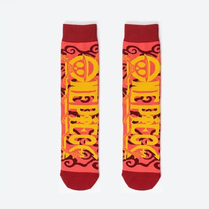 Chaussettes One Piece Luffy Anime Roronoa Zoro Portgas·D· Ace Usopp, chaussettes de sport originales personnalisées avec personnage de dessin animé, Hip-Hop Street Sport