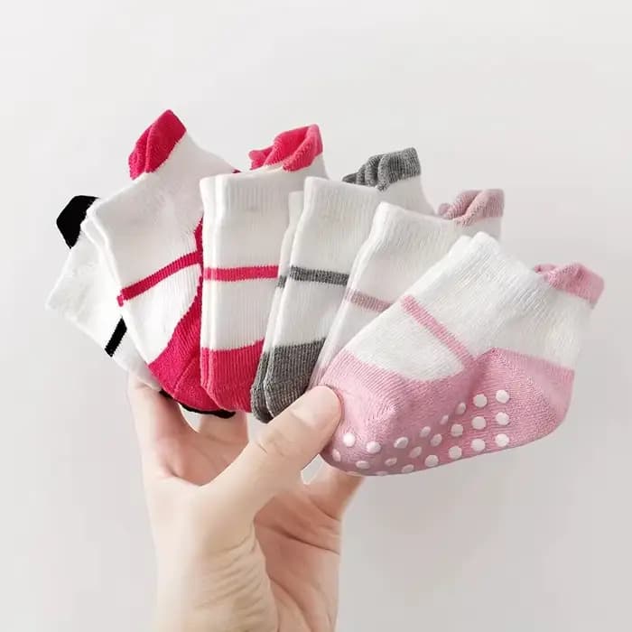 6 paires de chaussettes adhésives antidérapantes pour enfants