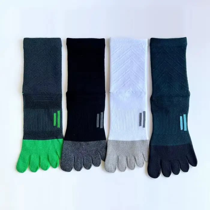 5 paires de chaussettes de sport pour hommes, 100% coton, antibactériennes, résistantes, respirantes, à cinq doigts, chaussettes de cyclisme en plein air
