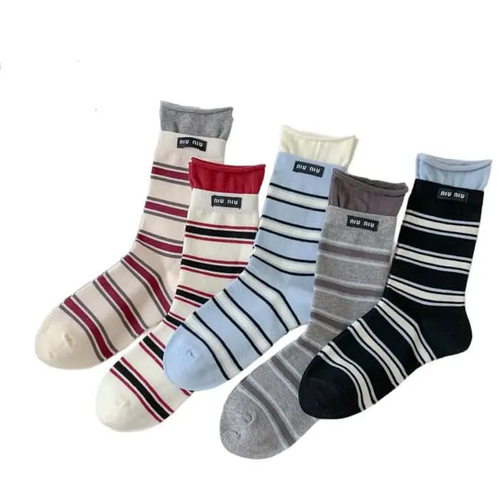 Femmes chaussettes printemps été mince respirant Double côtelé coton
