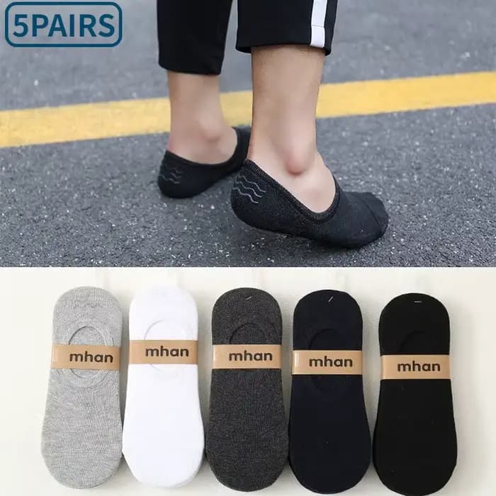 Chaussettes courtes pour hommes, No Show, coupe basse, cheville, coton, fines, noir, blanc, Multipack, antidérapantes, Silicone, été, respirantes, invisibles, 5 paire/lot