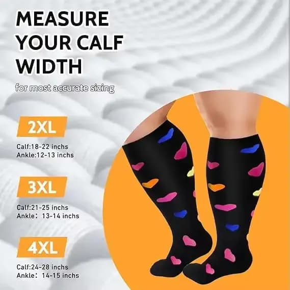 Chaussettes de Compression grande taille 2XL-4XL pour femmes et hommes