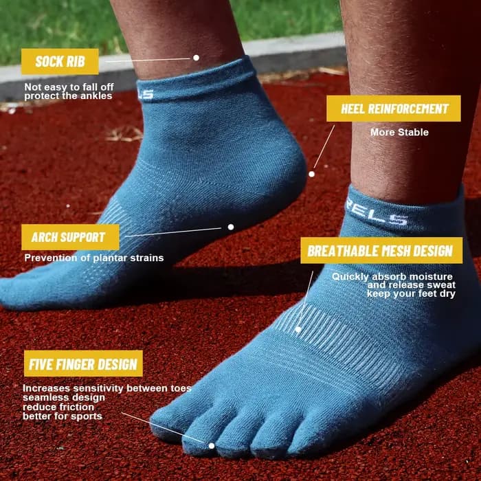 WRELS 1 paire de nouvelles chaussettes de sport à bout fendu CoolMax à séchage rapide