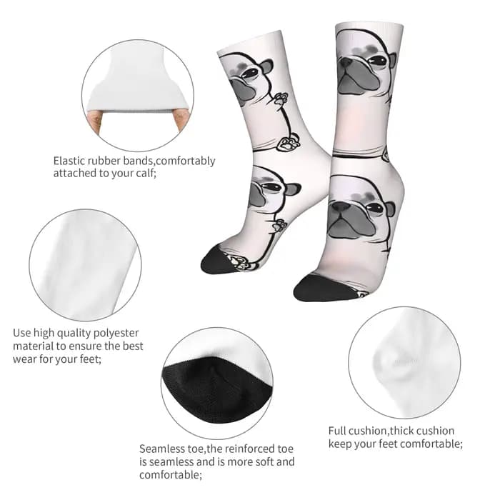 Mon ventre Pibble chaussettes mode bas automne antidérapant femmes hommes