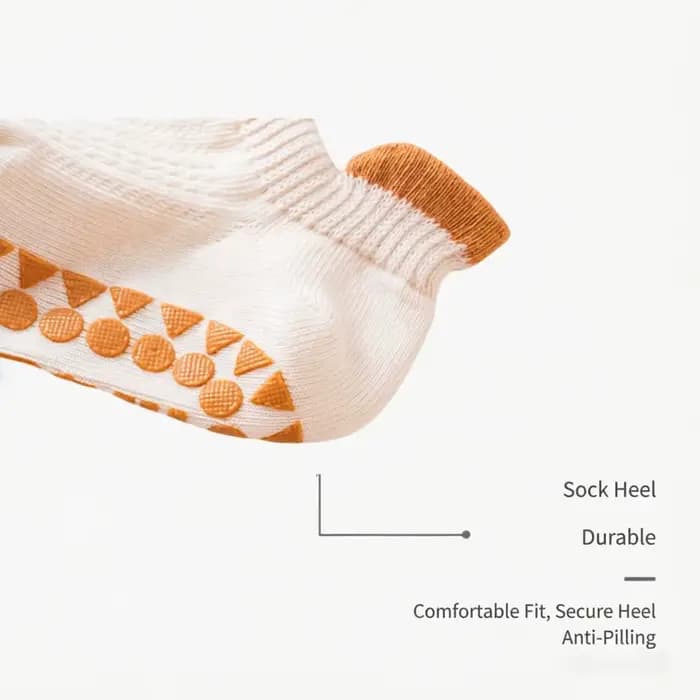 Lot de 3 paires de chaussettes antidérapantes en coton pour enfants
