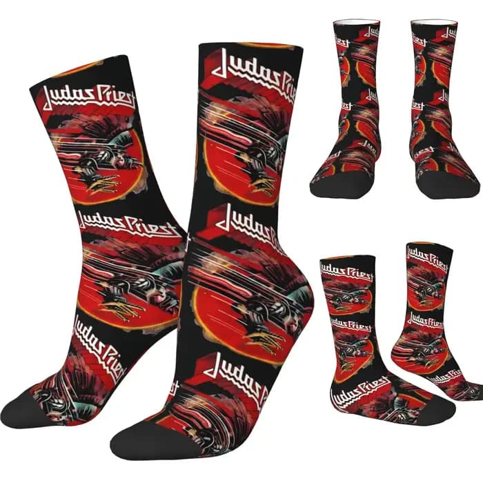 Judas Priest Band Hip Hop chaussettes bas tendance hommes moyen doux course
