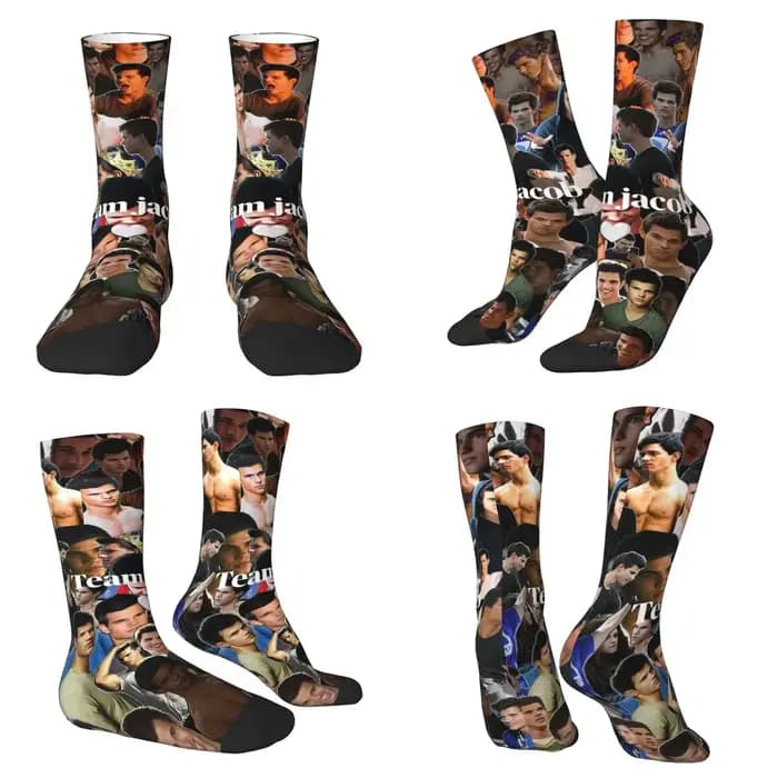 Chaussettes noires Twilight Jacob Harajuku