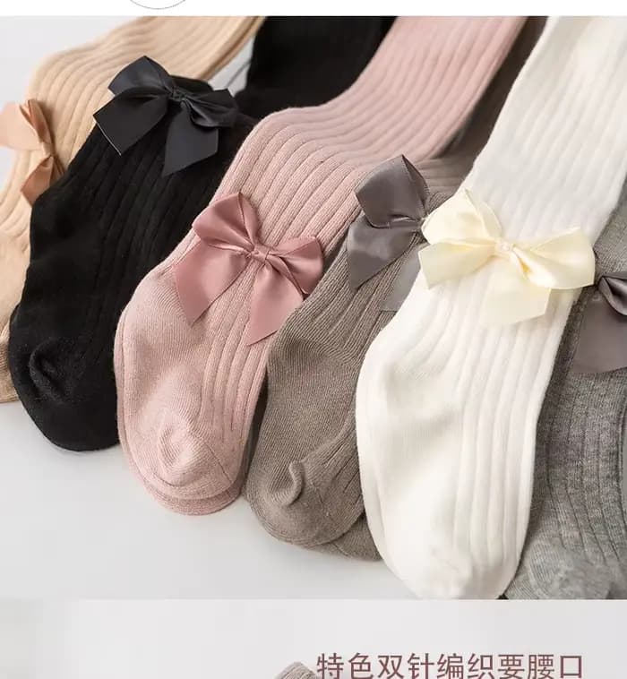 Filles princesse mignon nœud papillon collants bébé enfants hiver coton plus chaud Kawaii