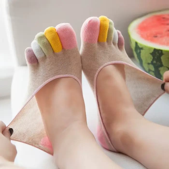 Chaussettes femmes printemps été cinq doigts cheville