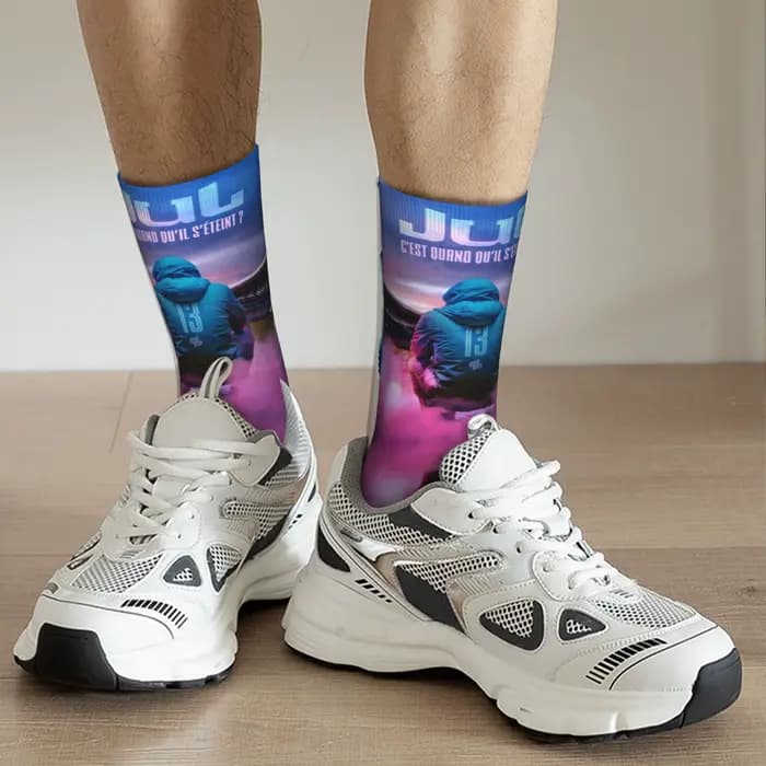 Personnalisé JUL rappeur français musique hommes femmes équipage chaussettes unisexe Kawaii printemps été automne hiver robe chaussettes