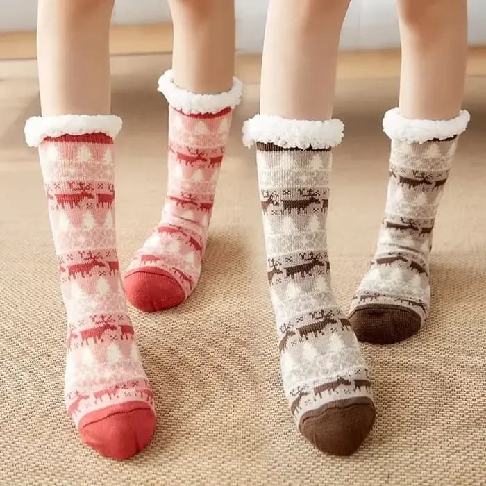 Chaussons thermiques en fourrure moelleuse pour femmes, chaussettes de vache mignonnes, vêtements de nuit chauds, chaussettes en peluche pour dames, chaussettes de sol doux, cadeau de Noël, hiver