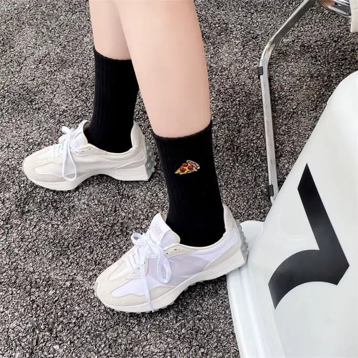 Chaussettes épaisses Hipster décontractées avec motif Hamburger Pizza