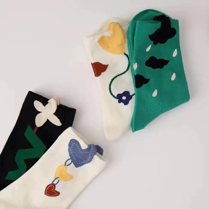 Chaussettes tridimensionnelles Love Mid-Tube pour femmes