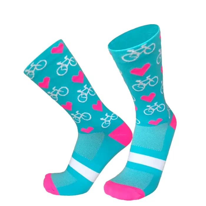 Chaussettes de Sport professionnelles professionnelles pour hommes et femmes, chaussettes de vélo de route à Compression, de course, à motif de cœur, nouvelle collection