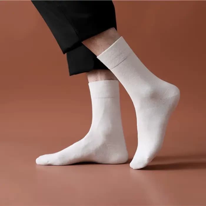 Chaussettes pour hommes en coton blanc noir gris