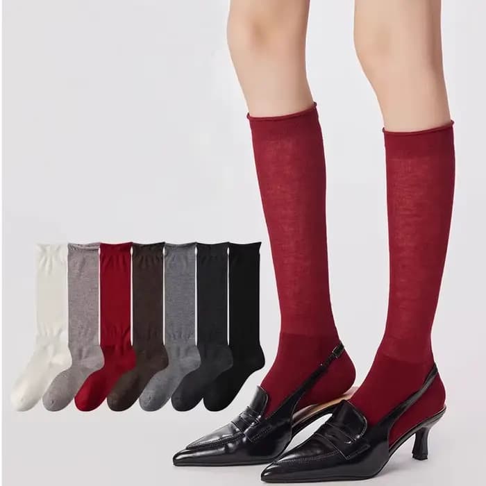 Chaussettes à manchette en laine Ultra fine haut de gamme pour femmes
