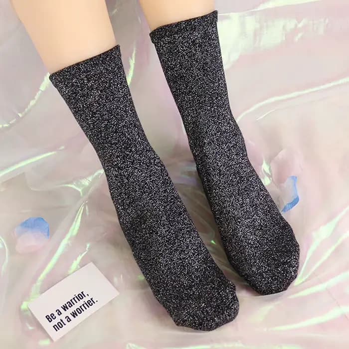 Chaussettes à paillettes couleur bonbon pour femmes