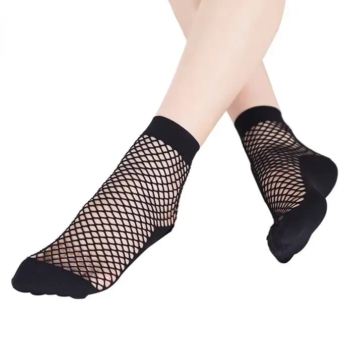 1 paire de chaussettes en résille en dentelle pour femmes