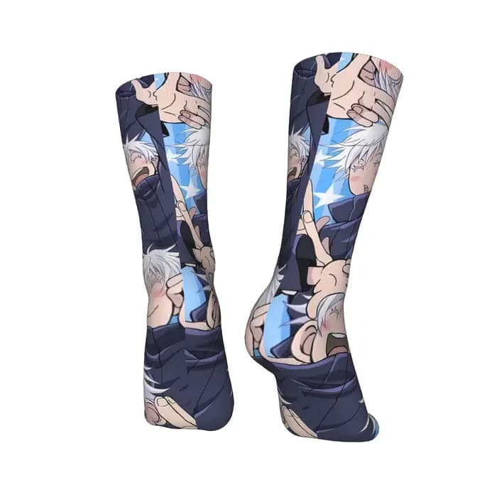 Gojo Sensei Anime Manga chaussettes bas modernes hiver anti-dérapant adultes hommes