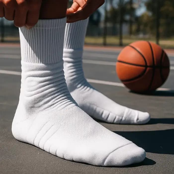 6 paires de chaussettes de basketball blanches et noires