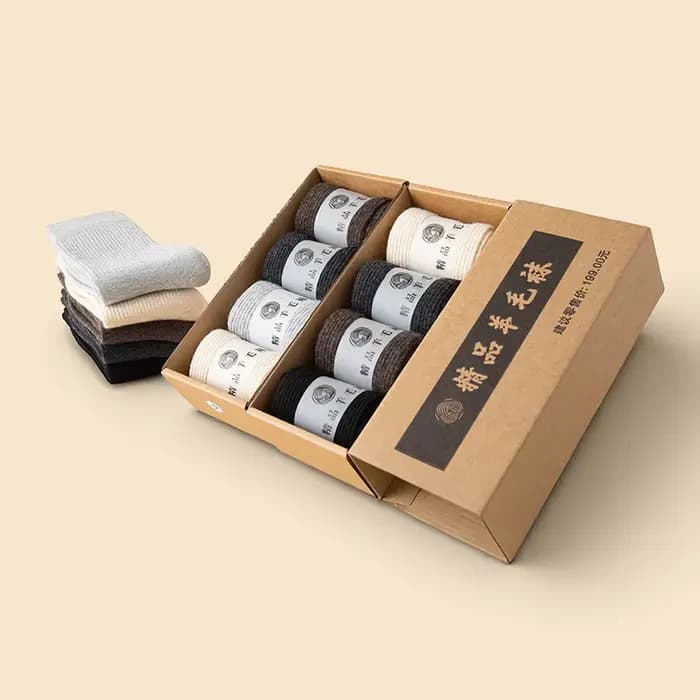 4 paires de chaussettes 100% laine pour femmes