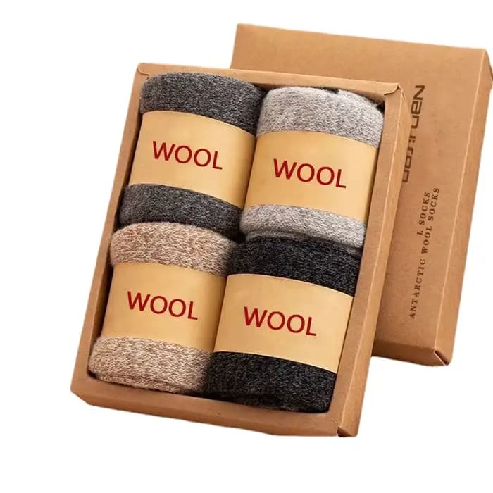 2 paires/chaussettes pour hommes laine Super épaisse chaussettes en laine mérinos de haute qualité affaires automne hiver chaussettes mi-jambes confortables grande taille hommes