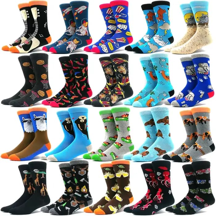Chaussettes Jacquard amusantes unisexes avec motifs de nourriture animale