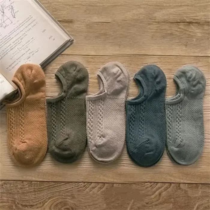 10 pièces = 5 paires de chaussettes Tube en coton torsadées pour hommes