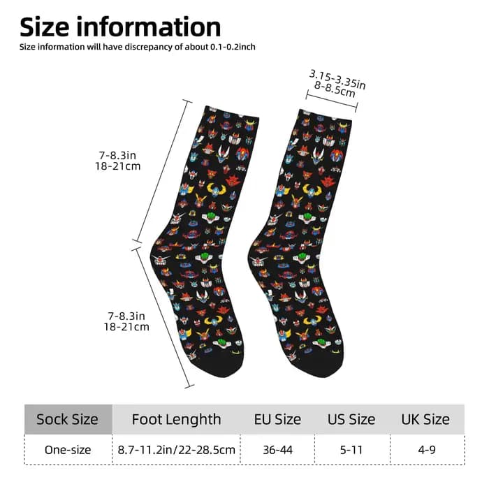 Custom Ufo Robot Logo Dress Socks for Men Women Warm Fashion Novelty Goldorak G-Grendizeres Mazinger Z Crew