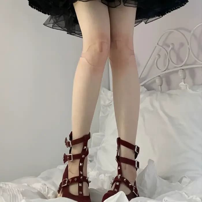 Chaussettes de beauté en velours imprimé Lolita