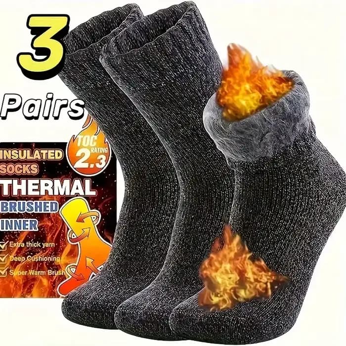Chaussettes thermiques en coton pour femmes et grandes filles