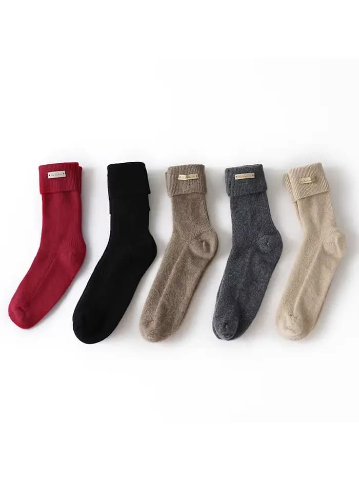 Chaussettes de détente 100 % cachemire pur pour femme
