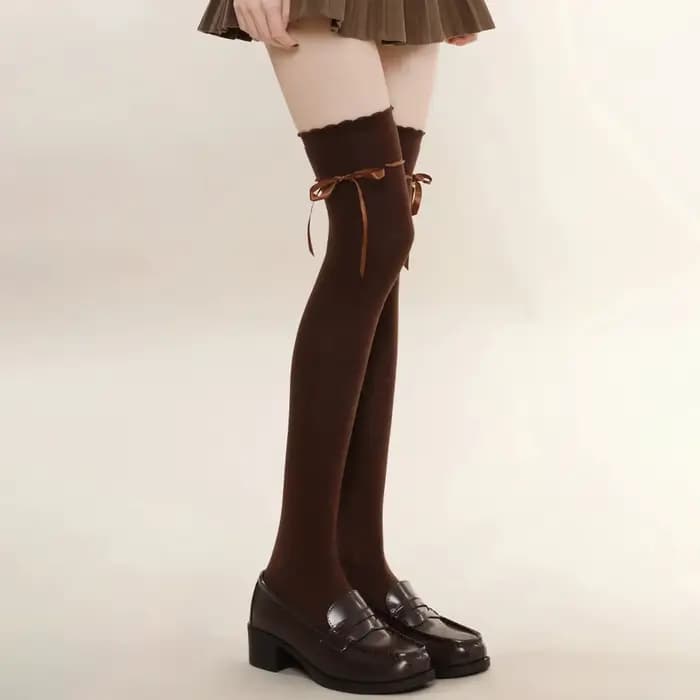Chaussettes hautes à lacets pour femmes