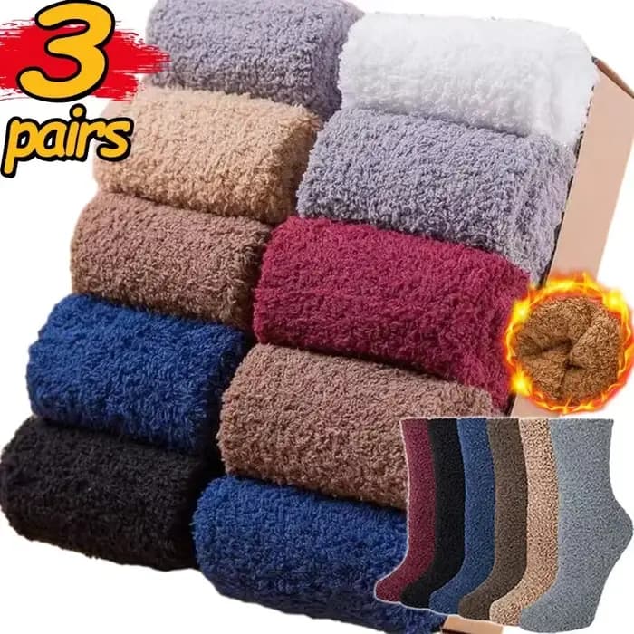 1/3 paires de chaussettes en polaire corail pour hommes