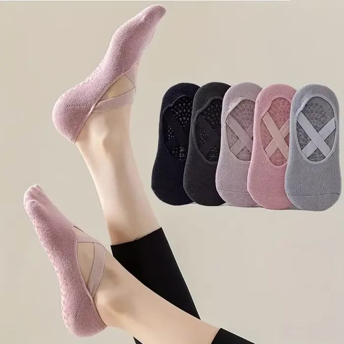 1 à 5 paires de chaussettes de yoga antidérapantes pour femmes