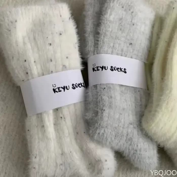 7 paires de chaussettes en polaire de vison pour femmes en hiver