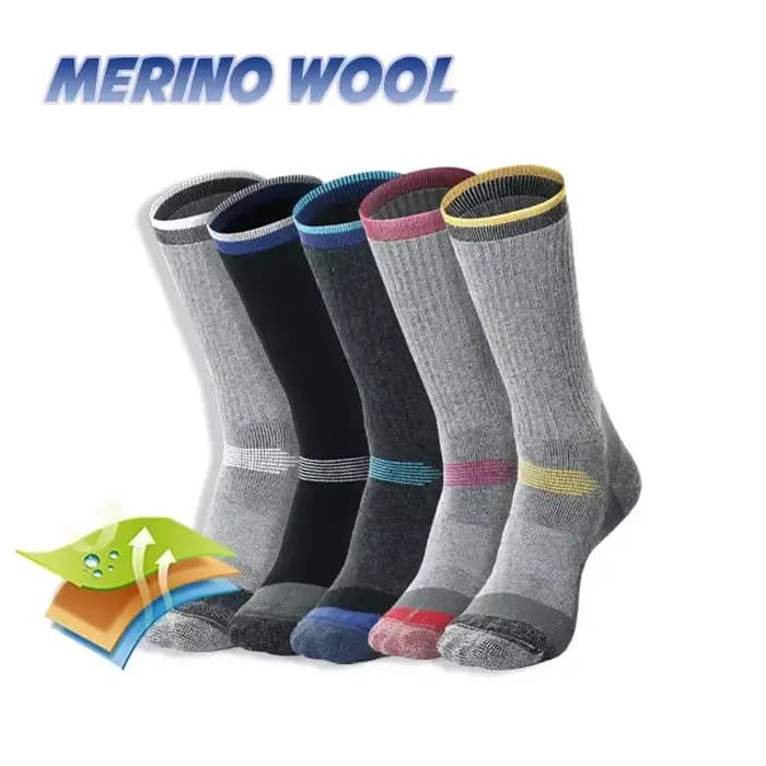 Chaussettes thermiques épaisses et respirantes en laine mérinos pour hommes et femmes