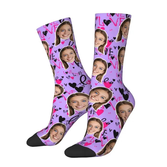 Chaussettes avatar personnalisées pour hommes et femmes, chaussettes photo personnalisées, chaussettes avec photo DIY, cadeaux personnalisés
