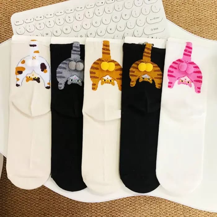 Chaussettes de Couple en forme d'œuf de chat mignon