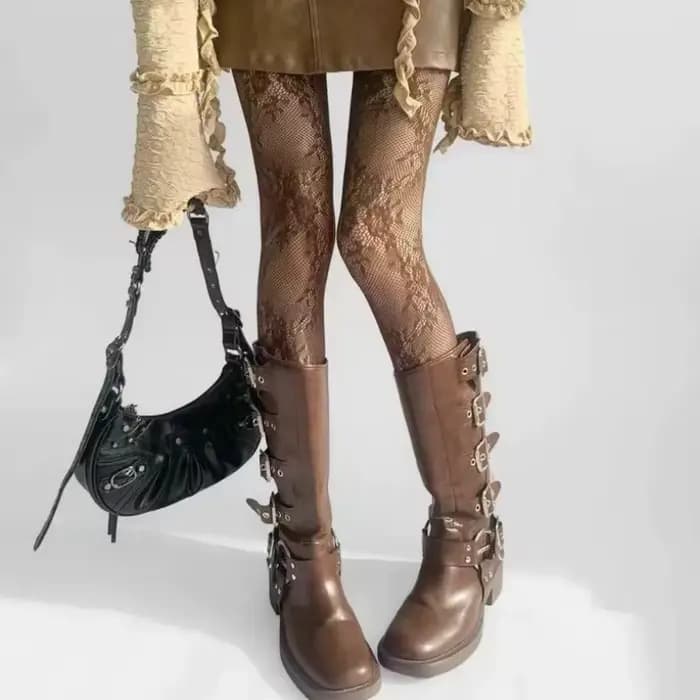 Nouvelles collants pour femmes sexy en dentelle florale