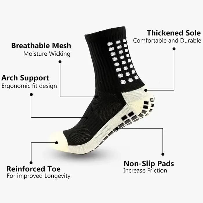 1/4 paires anti-dérapant Football femmes hommes Sport de plein air Grip