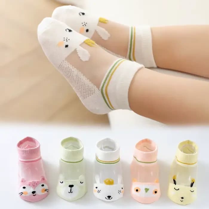 Chaussettes d'été en coton à carreaux pour bébé