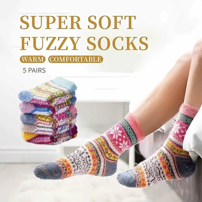 5 paires de chaussettes pelucheuses et confortables pour femmes