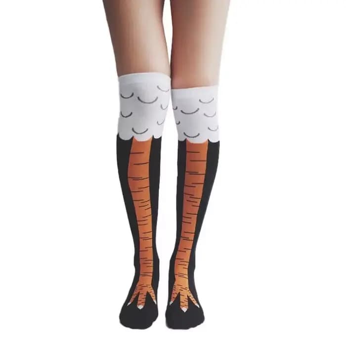 Hommes drôle 3D poulet chaussettes imprimer dessin animé Cosplay haute flexibilité cuisse
